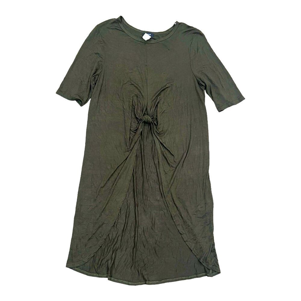 Dice Olive Green Knotted High Low Top XL